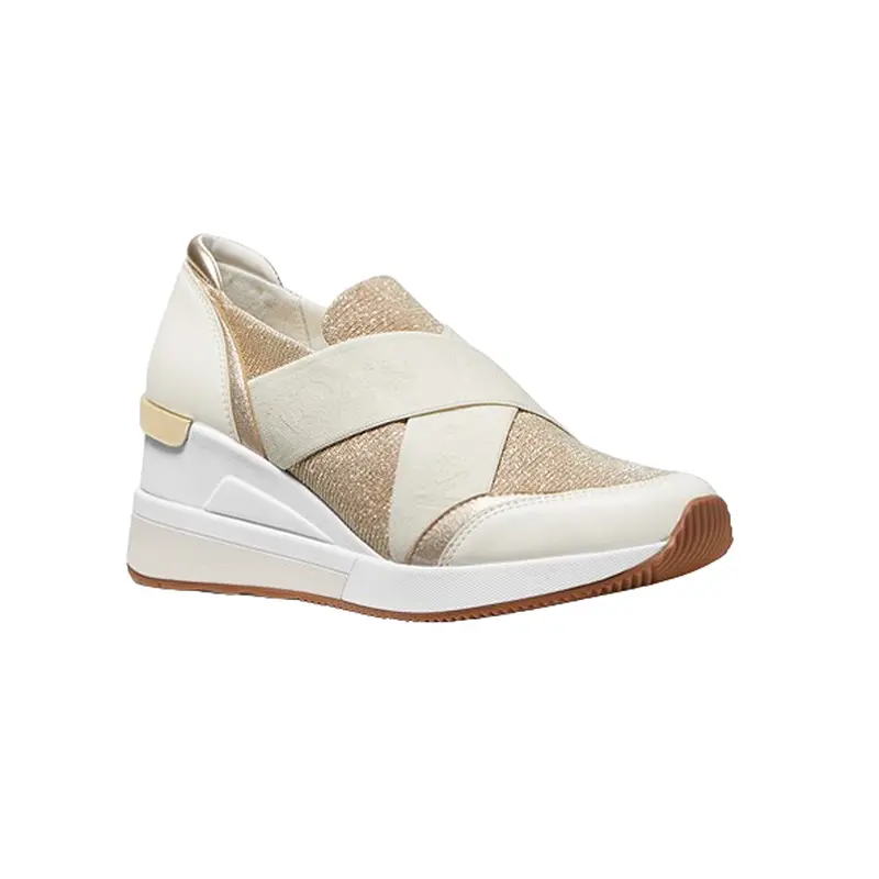 MICHAEL KORS WHITE GOLD WOMENS TENNIS SHOE SIZE 5-7.5, 43F2GNFP2D GOLD