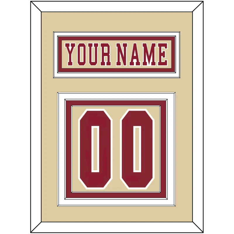 Boston College Hockey Nameplate & Number (Back) - Alternate Gold - Triple Mat 2