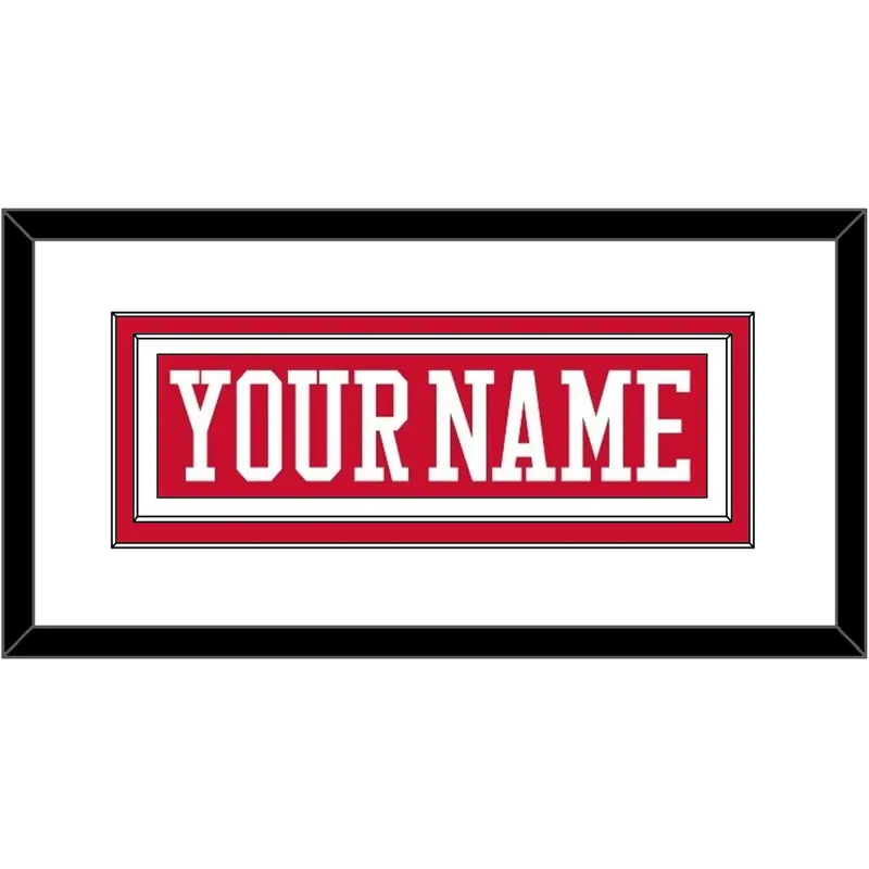 Boston Hockey Nameplate - Road Red - Double Mat 1