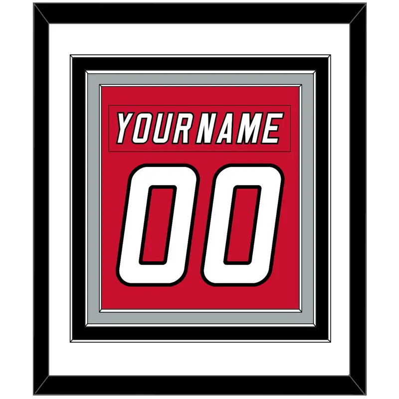 Carolina Nameplate & Number (Back) Combined - Alternate Red (2022-2023) - Triple Mat 2