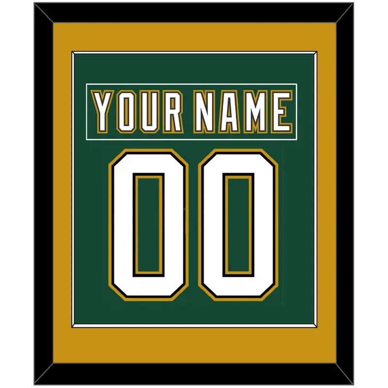 Dallas Nameplate & Number (Back) Combined - Alternate Green (1997-1999) - Single Mat 2