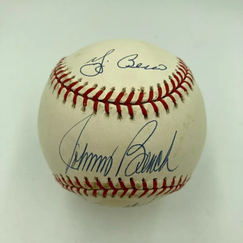 Yogi Berra Gary Carter Fisk Johnny Bench Catchers Signed Baseball JSA COA