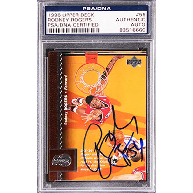 Clippers Rodney Rogers Authentic Signed 1996 Upper Deck #56 Card PSA/DNA Slabbed