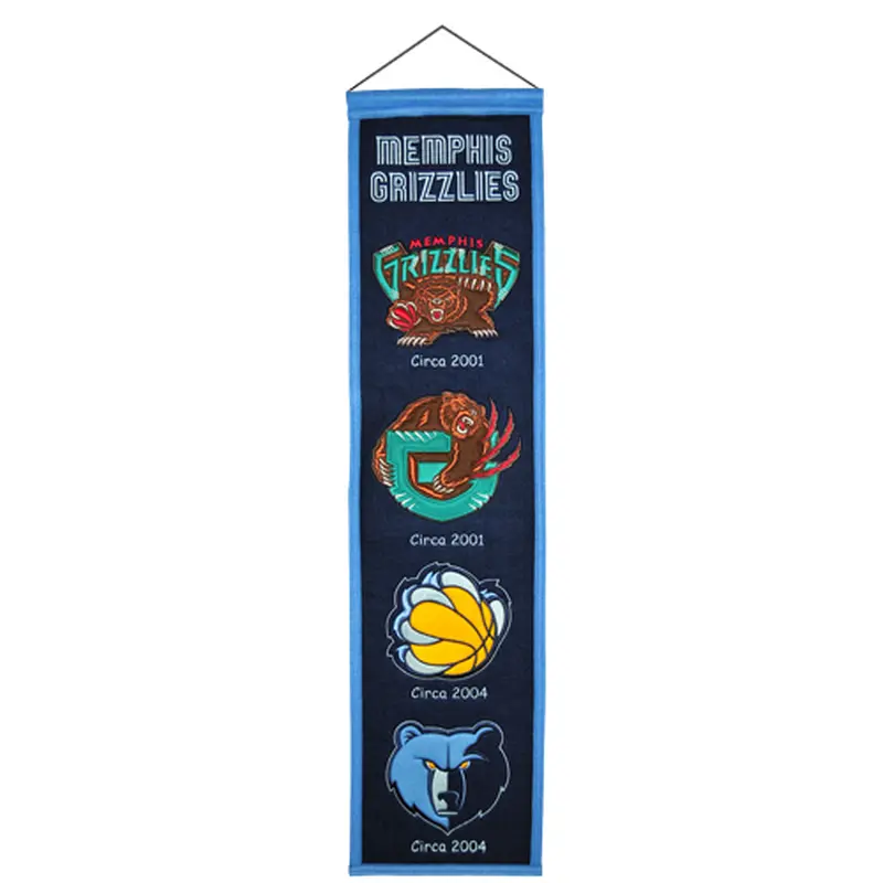 Memphis Grizzlies Logo Evolution Heritage Banner