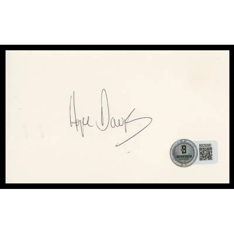 Hope Davis American Splendor Authentic Signed 3x5 Index Card BAS #BS29390