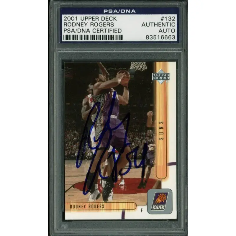 Suns Rodney Rogers Authentic Signed Card 2001 Upper Deck #132 PSA/DNA Slabbed