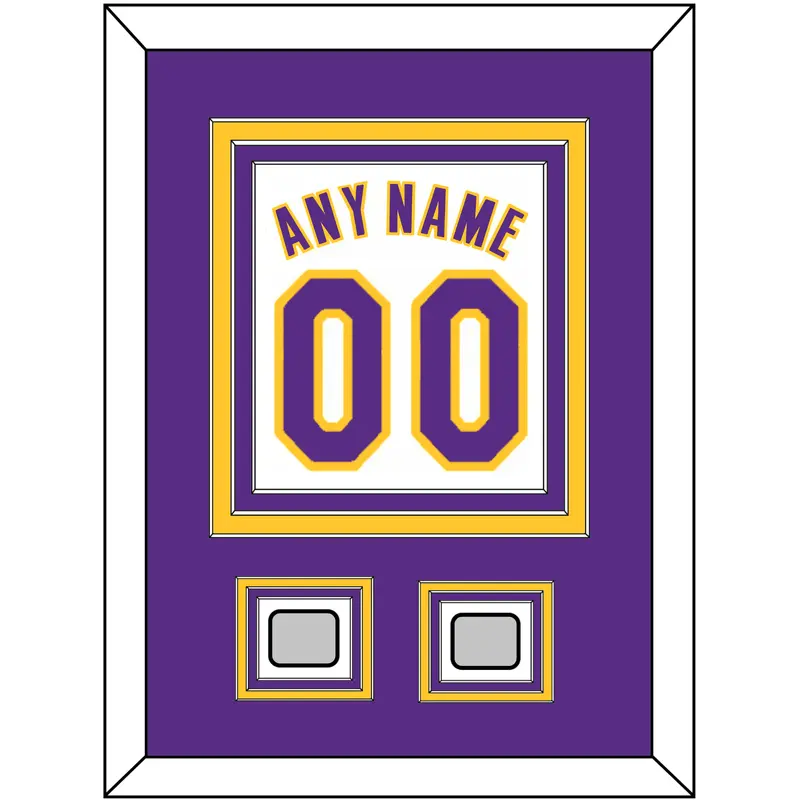 Los Angeles Name & Number With 2 Trophy Patches - Alternate White (2002-2018) - Triple Mat 2
