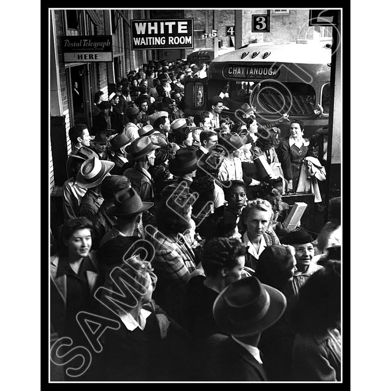 1943 Memphis Tennessee Bus Station 11X14 Photo - White Waiting Room - 2538