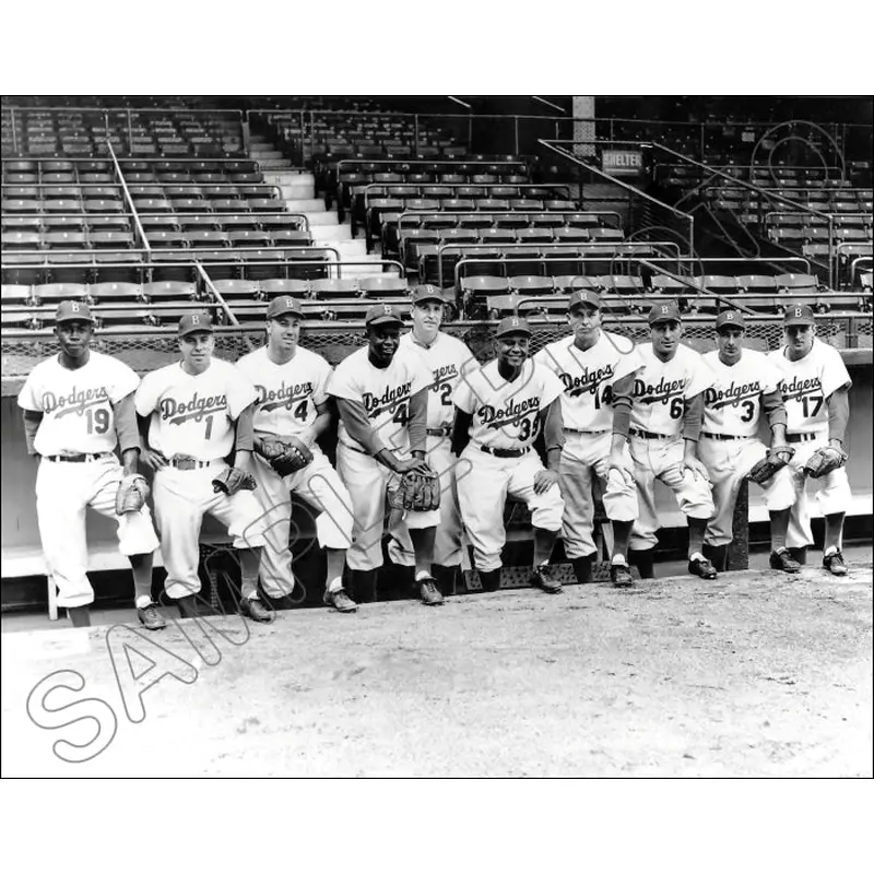1954 Brooklyn Dodgers 11X14 Photo - Robinson Hodges Campanella Alston Snider - 889