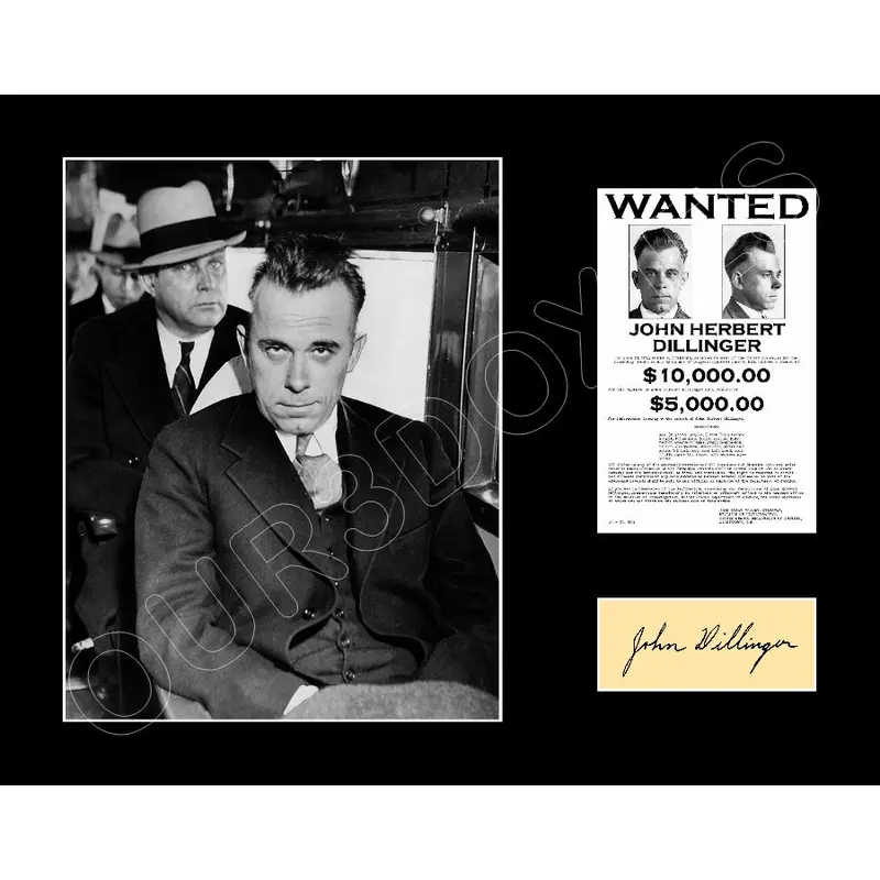 John Dillinger Matted Photo Display 11X14 - 2726