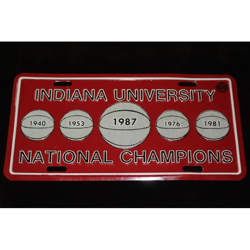 1987 Indiana University NCAA Basketball Champions License Plate