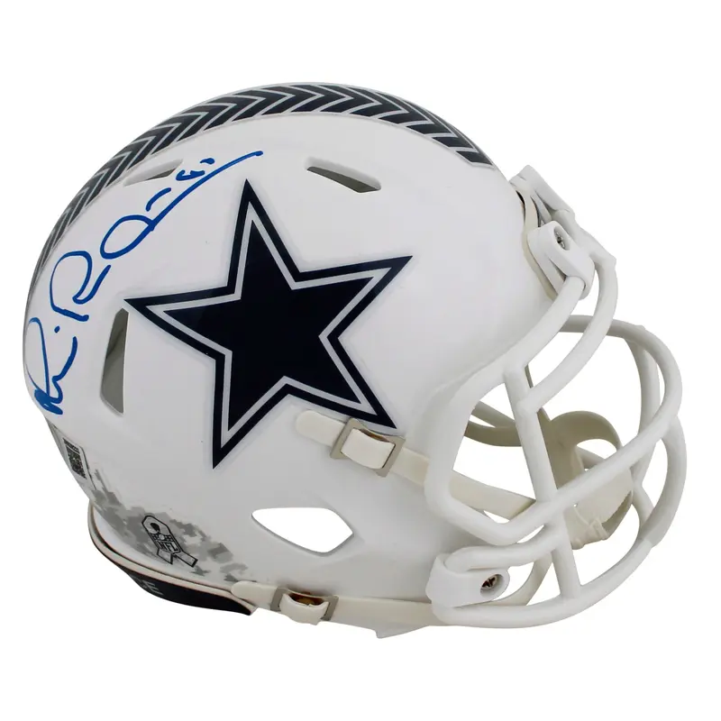 Cowboys Michael Irvin Signed Salute To Service III Speed Mini Helmet BAS Witness