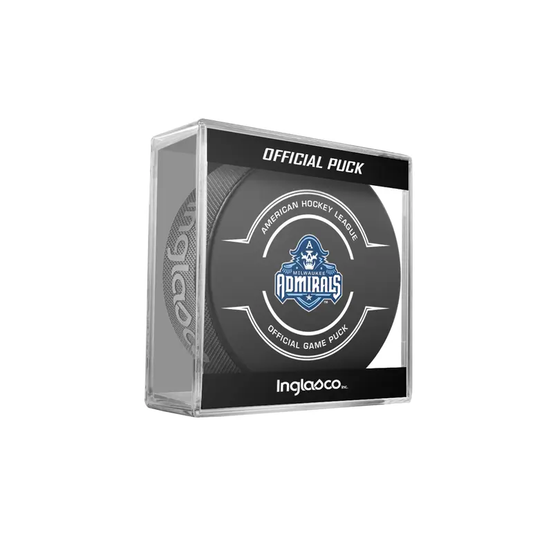 AHL Milwaukee Admirals 2024-25 Official Game Hockey Puck In Cube