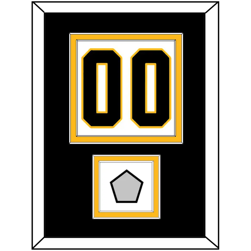 Pittsburgh Number (Back) & Stanley Cup Champions Patch - Home White (1988-1992) - Double Mat 3