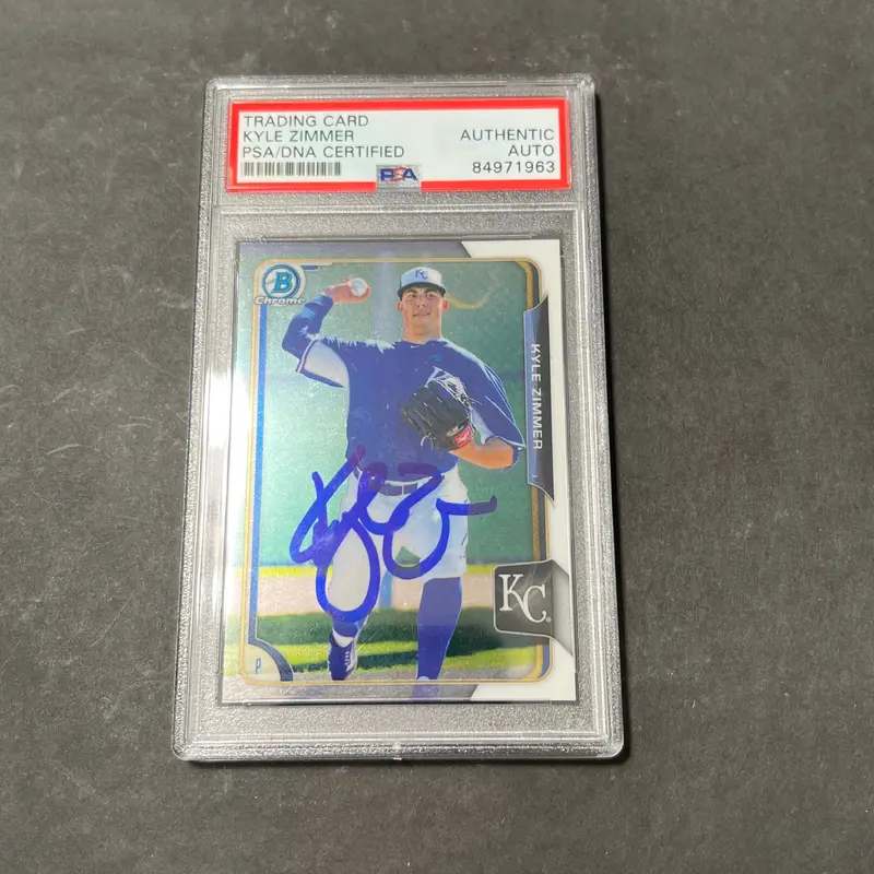 2015 Topps Bowman Chrome #81 Kyle Zimmer Signed Card Auto PSA Slabbed Royals