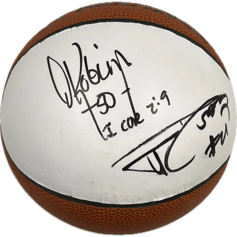 Tim Duncan David Robinson Signed Basketball PSA/DNA Autographed Ball Spurs